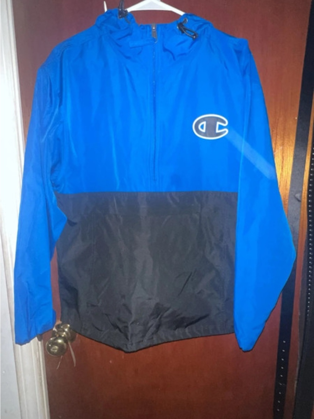 Champion Blue and Black Pullover Windbreaker Jacket